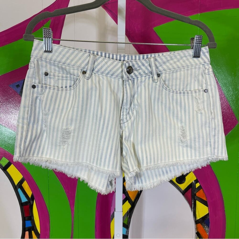 Articles of Society, Striped Distressed Mini Shorts. Size 25. Good used cond!